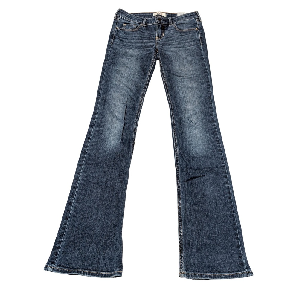 Hollister Bootcut Jeans Womens 1R W25 Dark Wash Low Rise Stretch Denim Y2K Boho